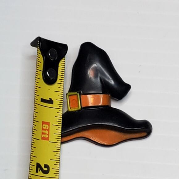 Amscan Witch Hat Pin Brooch Vtg Halloween 1.5" Signed - Picture 3 of 3
